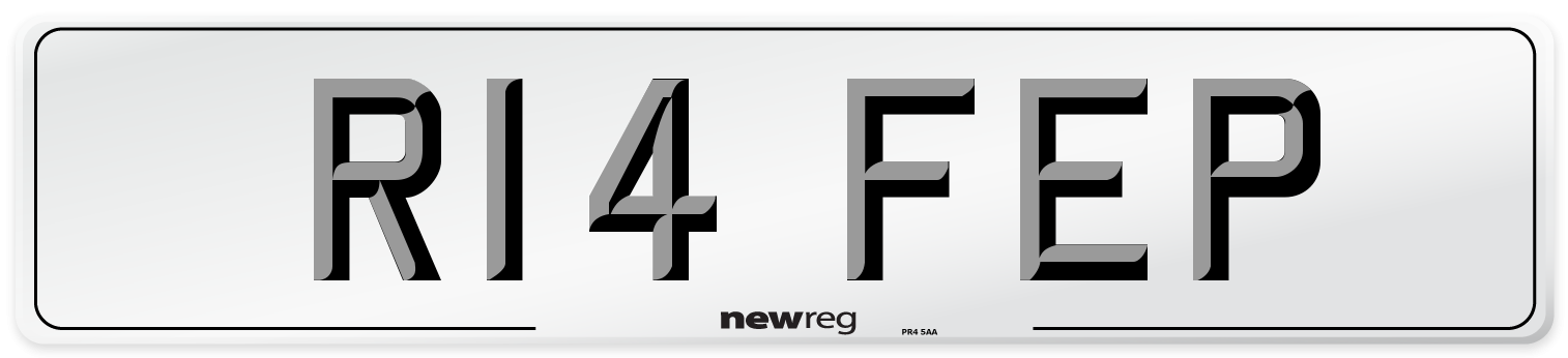 R14 FEP Number Plate from New Reg